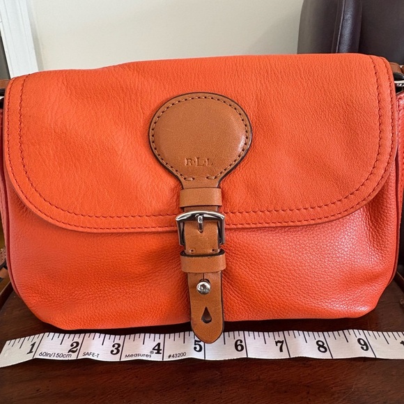 Ralph Lauren Orange Leather Crossbody Bag Vintage - Picture 1 of 9